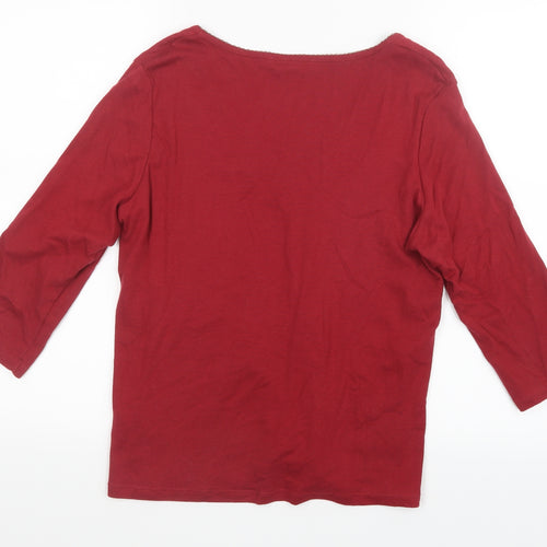 Marks and Spencer Womens Red   Basic T-Shirt Size 14