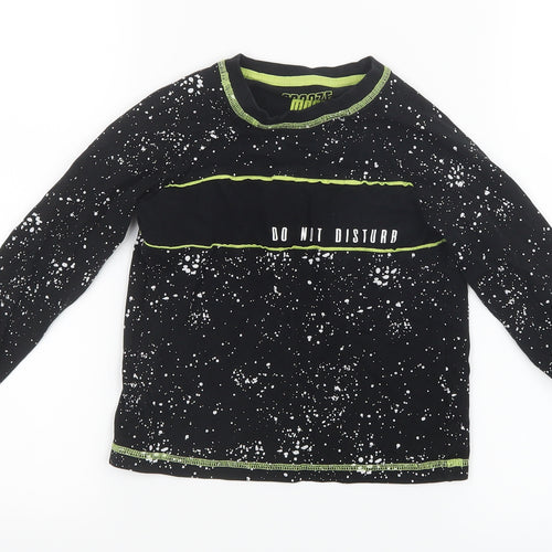 Matalan Boys Black Geometric   Pyjama Top Size 5 Years