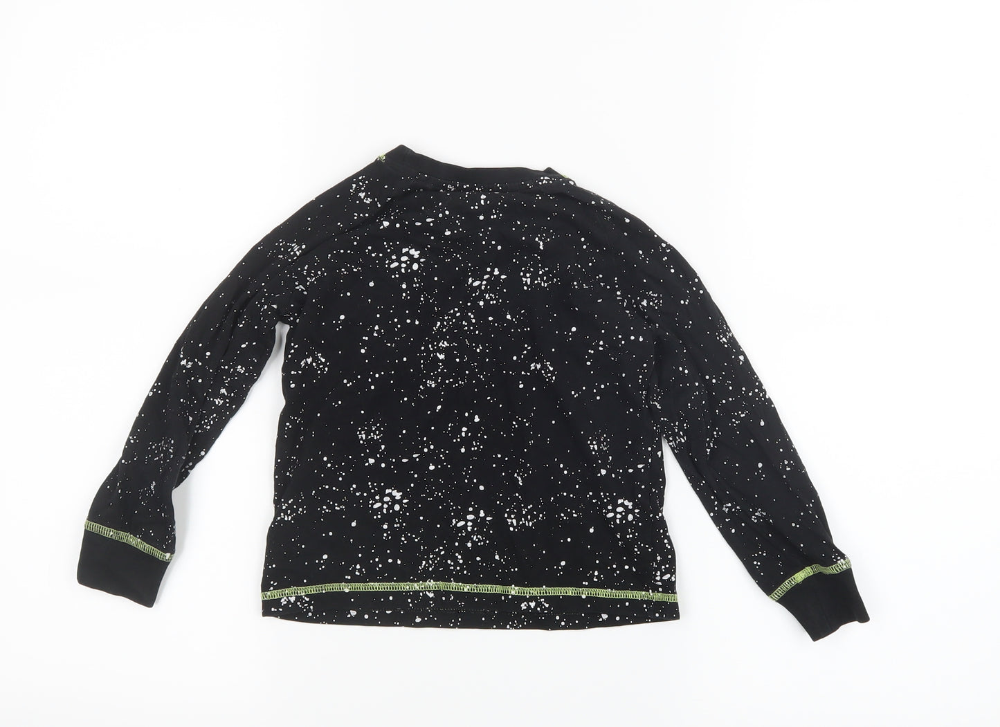 Matalan Boys Black Geometric   Pyjama Top Size 5 Years