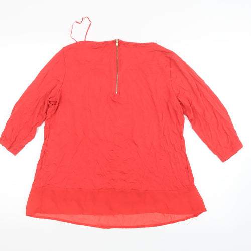 George Womens Red   Basic Blouse Size 14