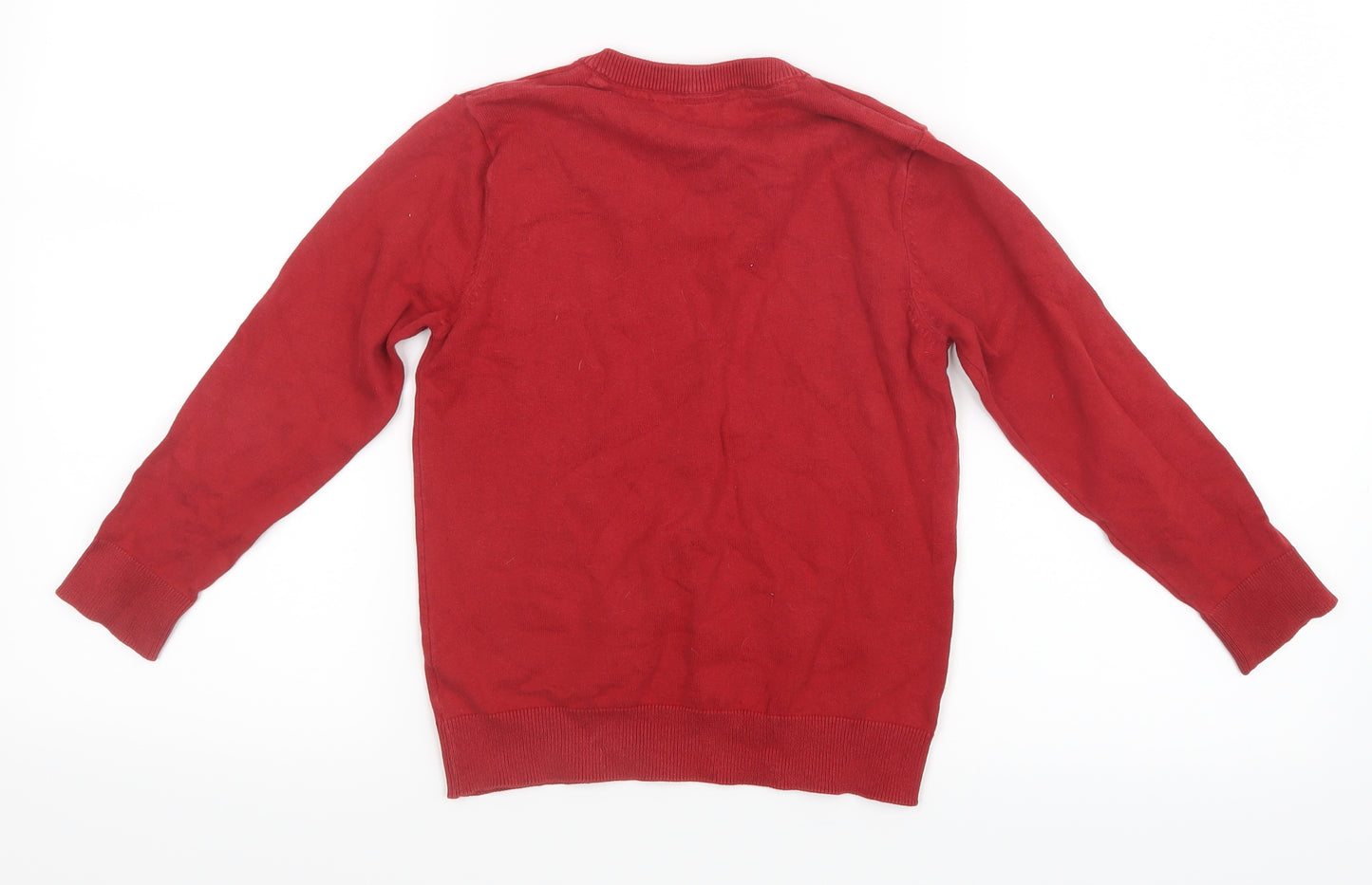 F&F Boys Red  Knit Pullover Jumper Size 6-7 Years