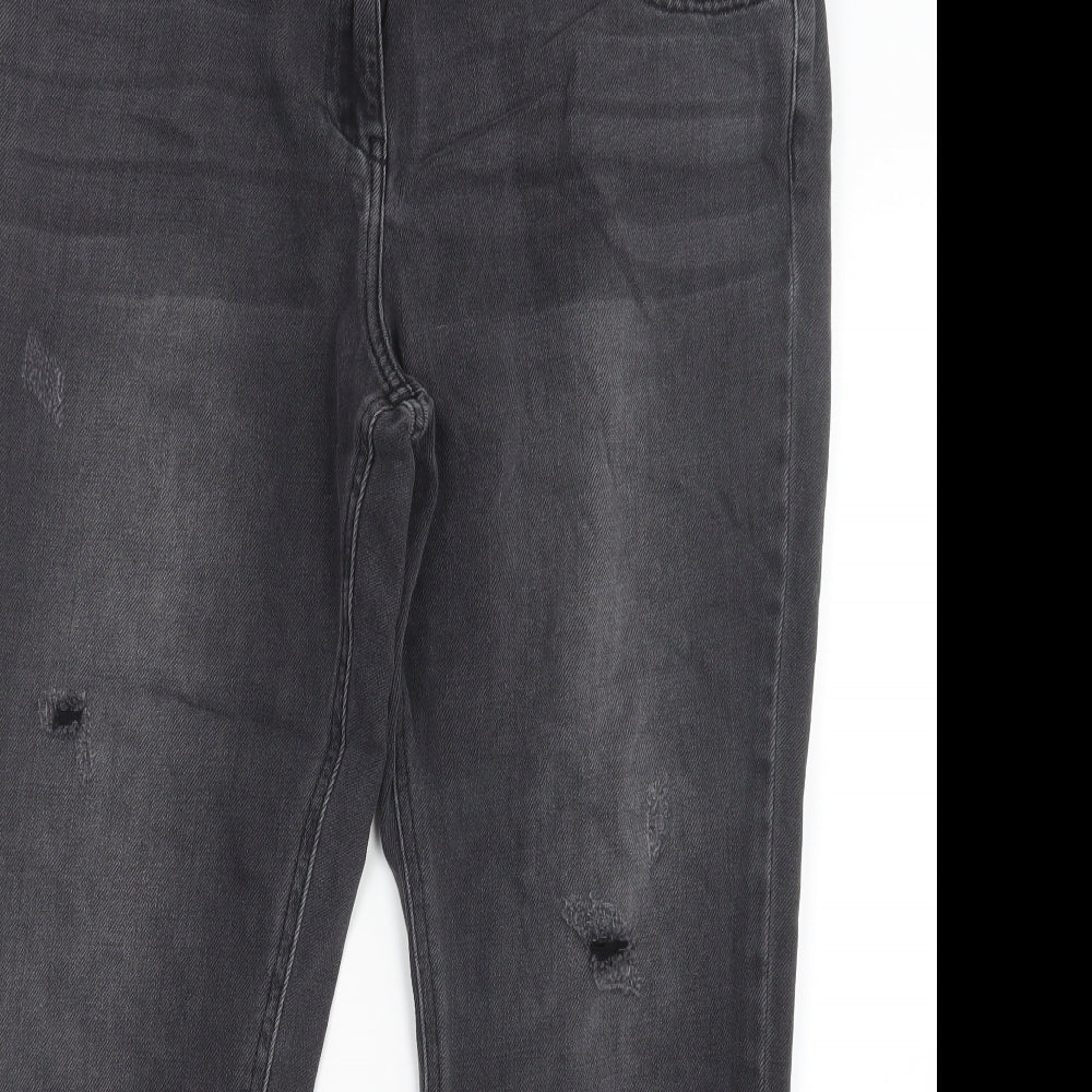 NEXT Womens Black  Denim Straight Jeans Size 16 L27 in