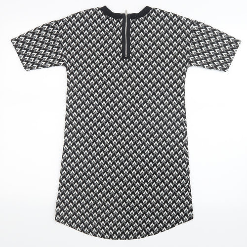 TU Girls Black Geometric  Shirt Dress  Size 9 Years