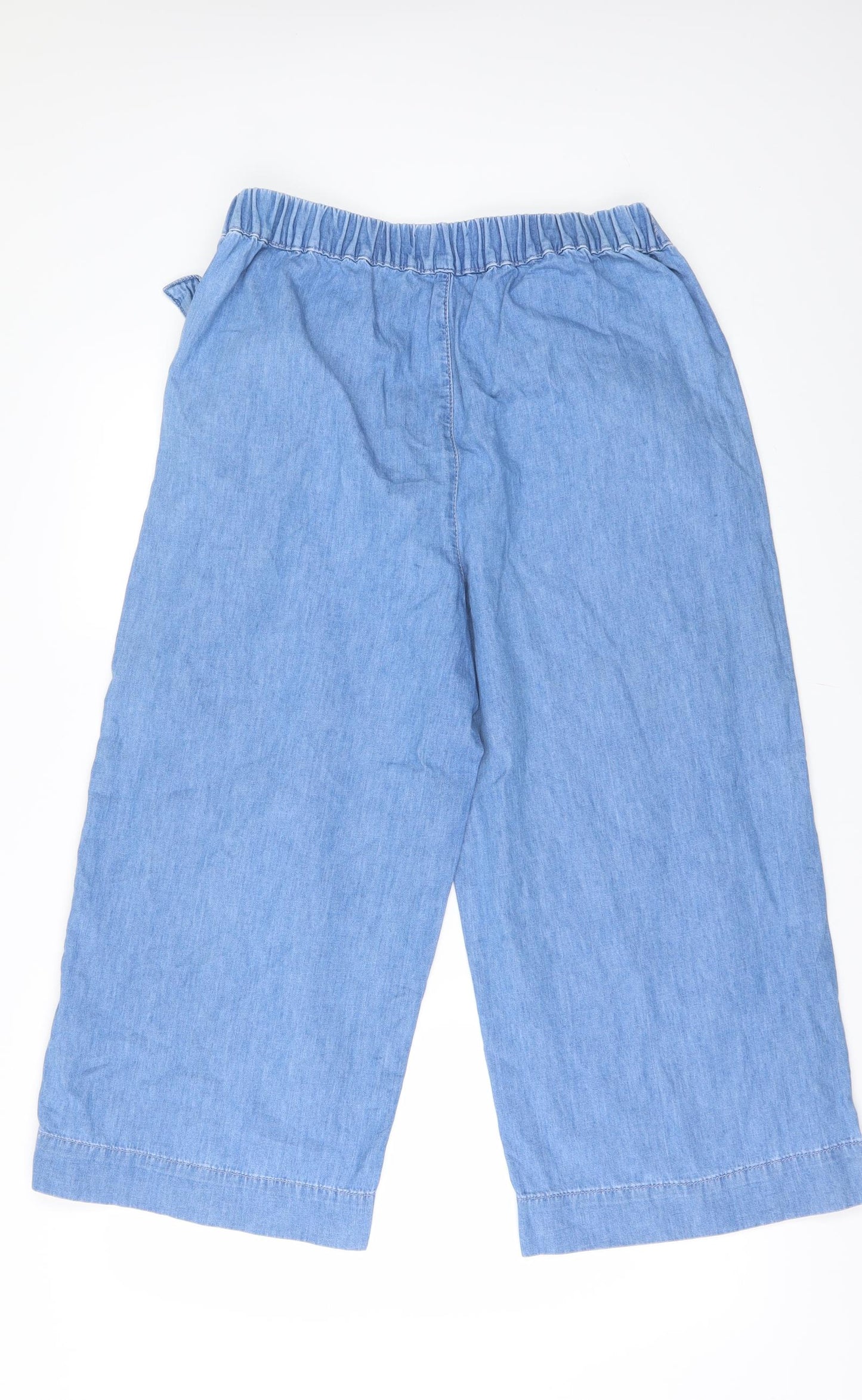 New Look Womens Blue  Denim Cropped Trousers Size 12 L22 in - CULLOTTES