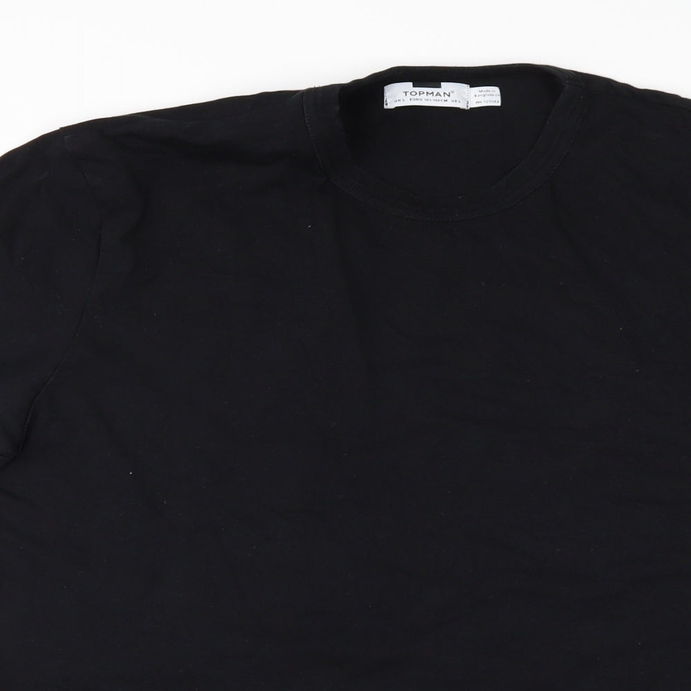 Topman Mens Black    T-Shirt Size L