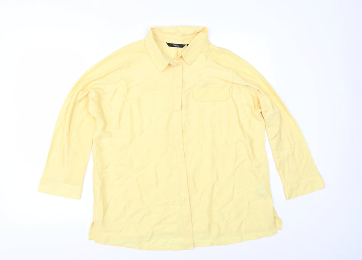 NEXT Womens Yellow Tunic Button-Up Size 12