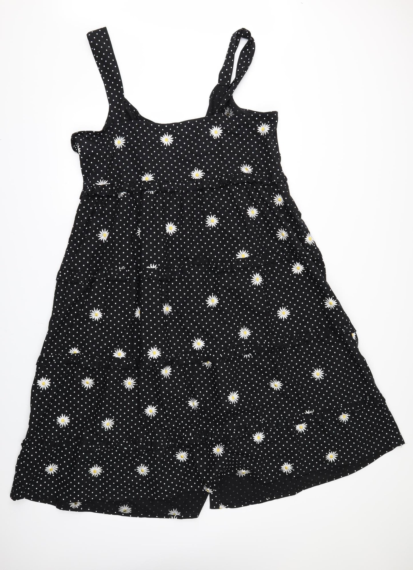 Dorothy Perkins Womens Black Floral  A-Line  Size 20
