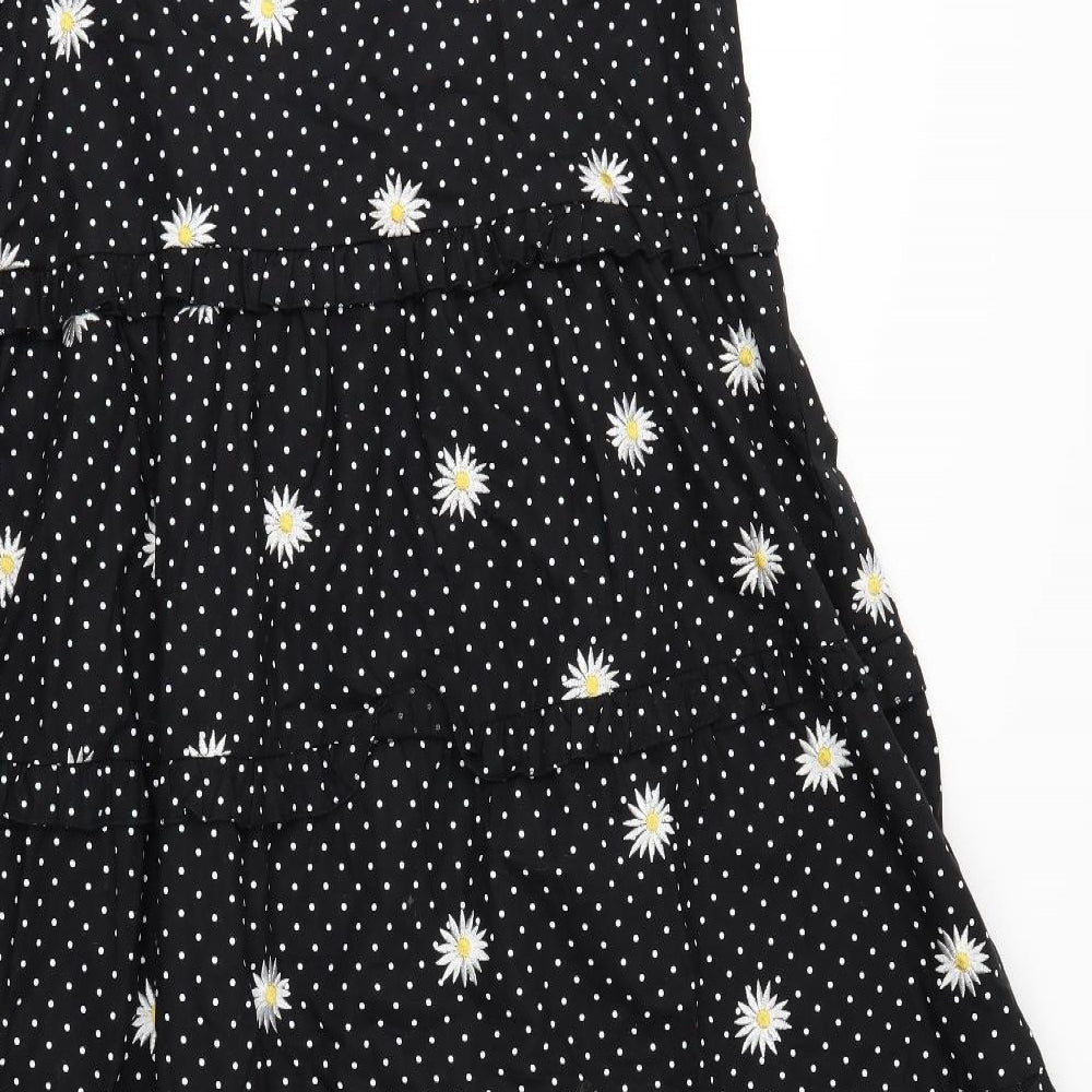 Dorothy Perkins Womens Black Floral  A-Line  Size 20