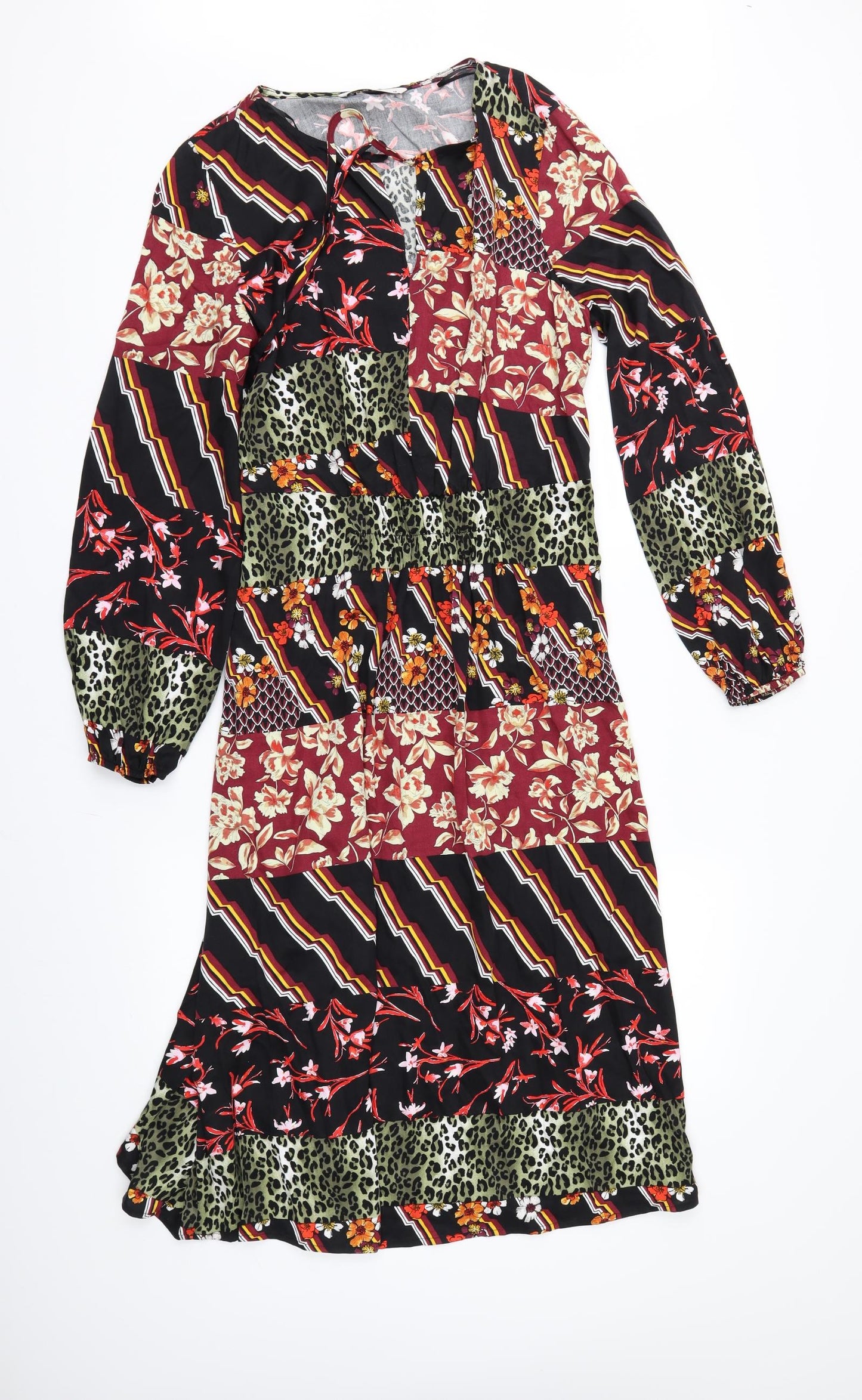 TU Womens Black Floral  A-Line  Size 12