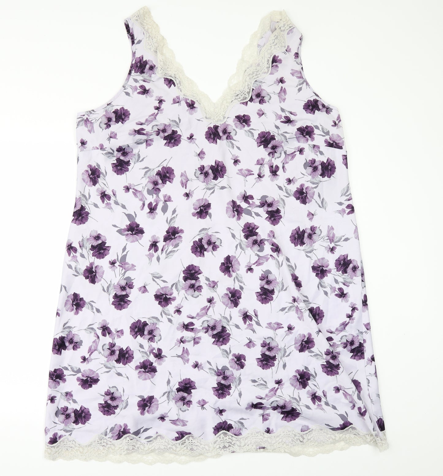 Marks and Spencer Womens Purple Floral  Top Dress Size 20