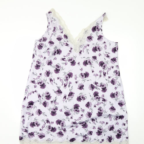 Marks and Spencer Womens Purple Floral  Top Dress Size 20