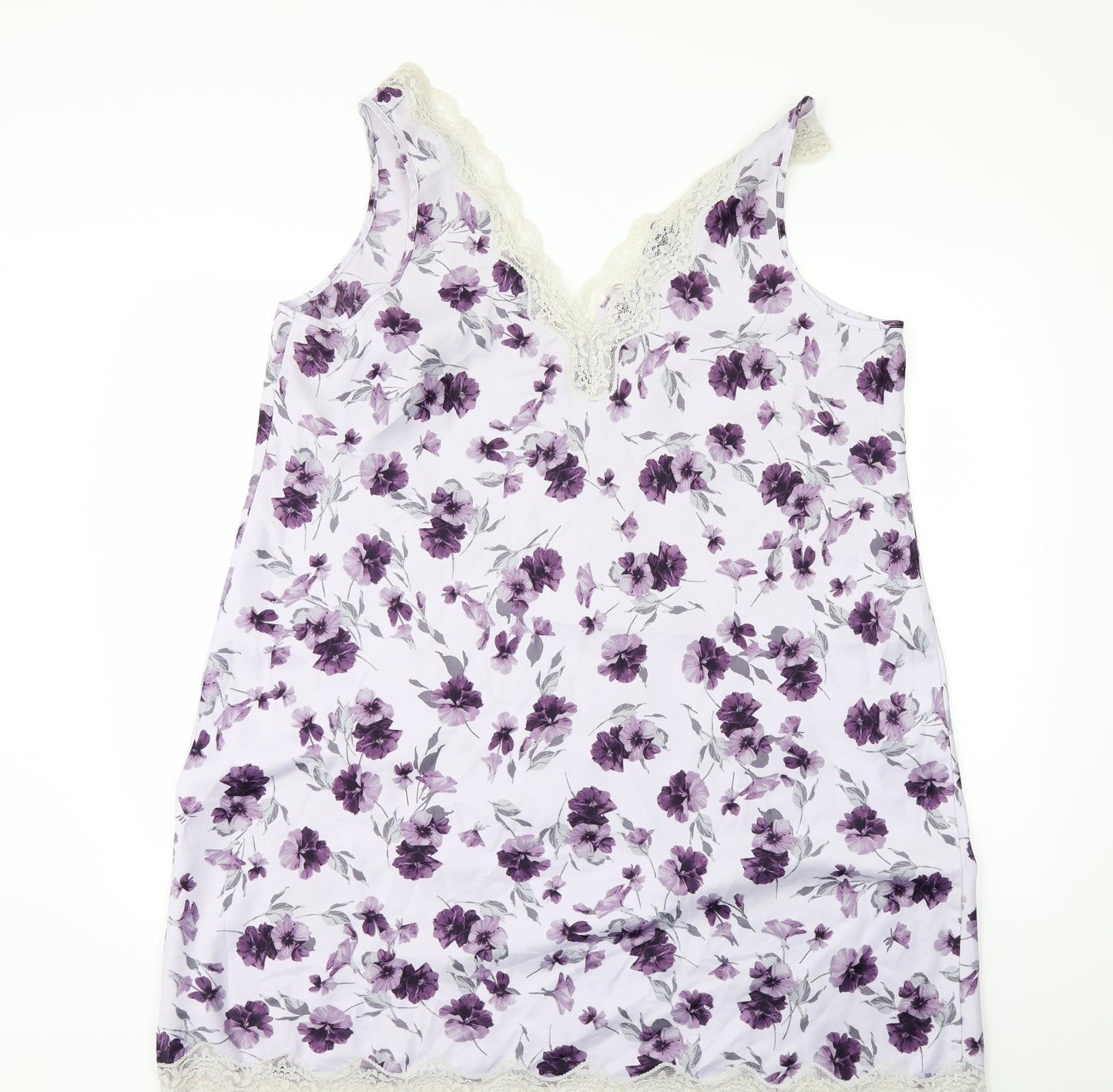 Marks and Spencer Womens Purple Floral  Top Dress Size 20