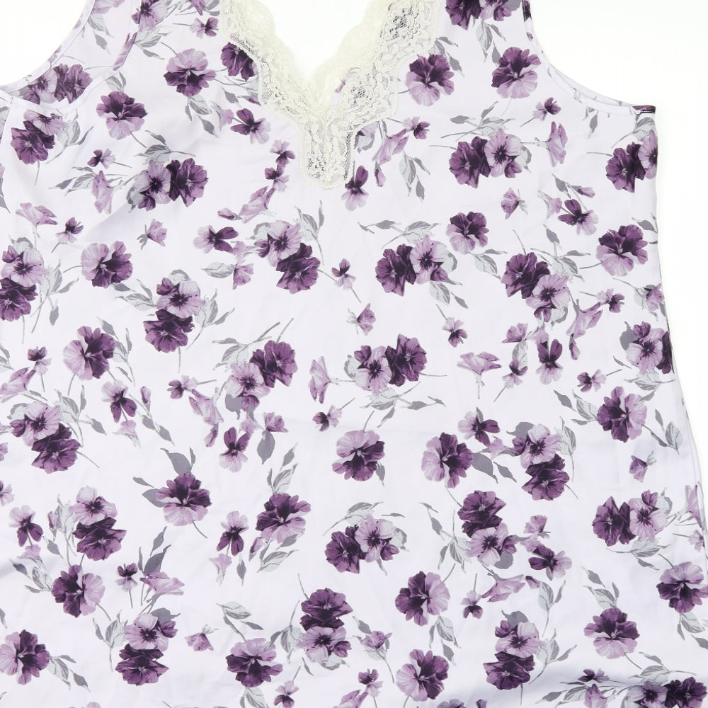 Marks and Spencer Womens Purple Floral  Top Dress Size 20