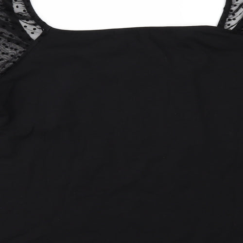 Dorothy Perkins Womens Black   Basic T-Shirt Size 18  - CHIFFON SLEEVES