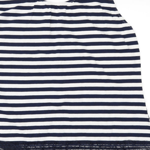 Dorothy Perkins Womens Black Striped  Basic T-Shirt Size 18  - lace hem