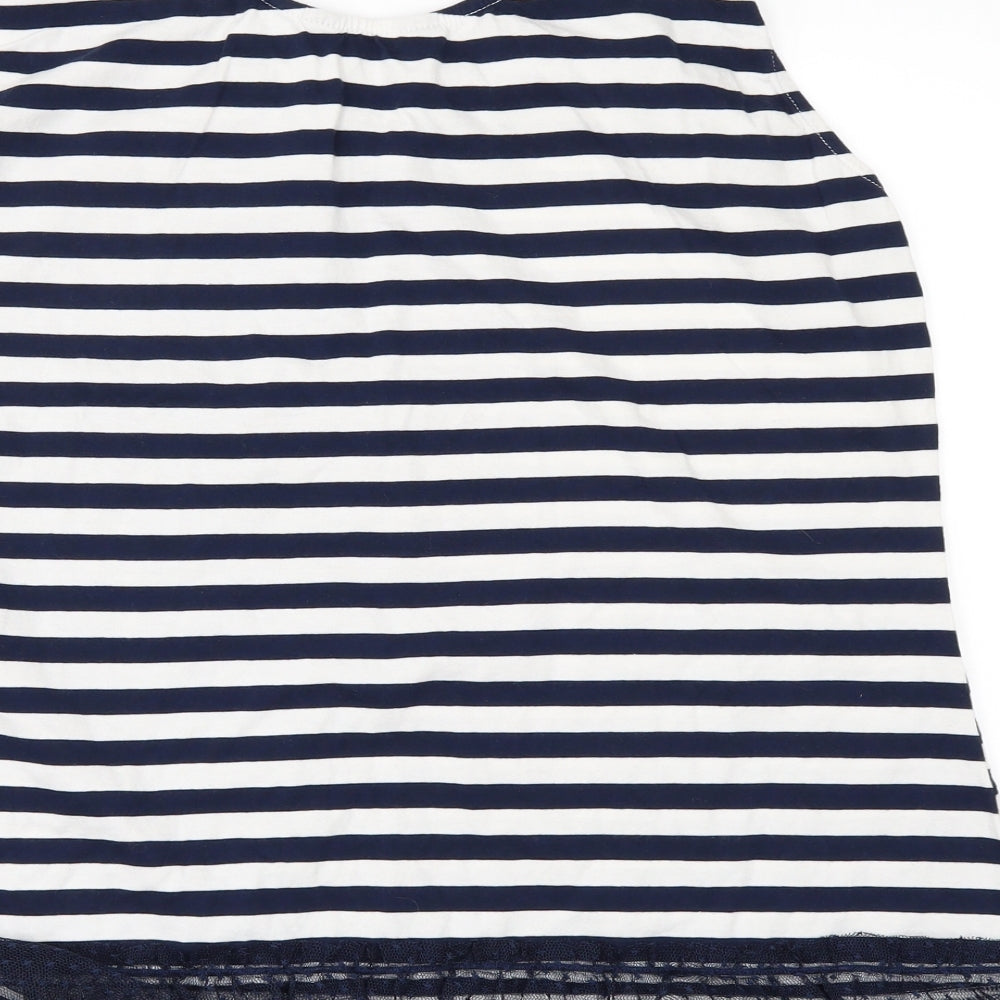 Dorothy Perkins Womens Black Striped  Basic T-Shirt Size 18  - lace hem