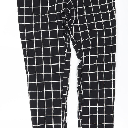 Primark Womens Black Check  Trousers  Size 12 L29 in