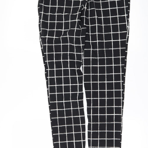Primark Womens Black Check  Trousers  Size 12 L29 in