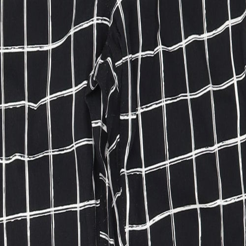 Primark Womens Black Check  Trousers  Size 12 L29 in