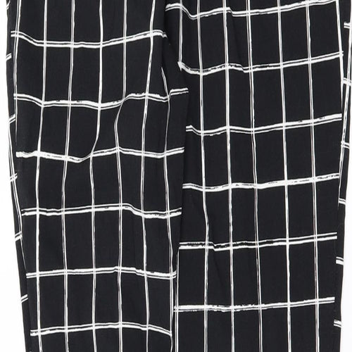 Primark Womens Black Check  Trousers  Size 12 L29 in