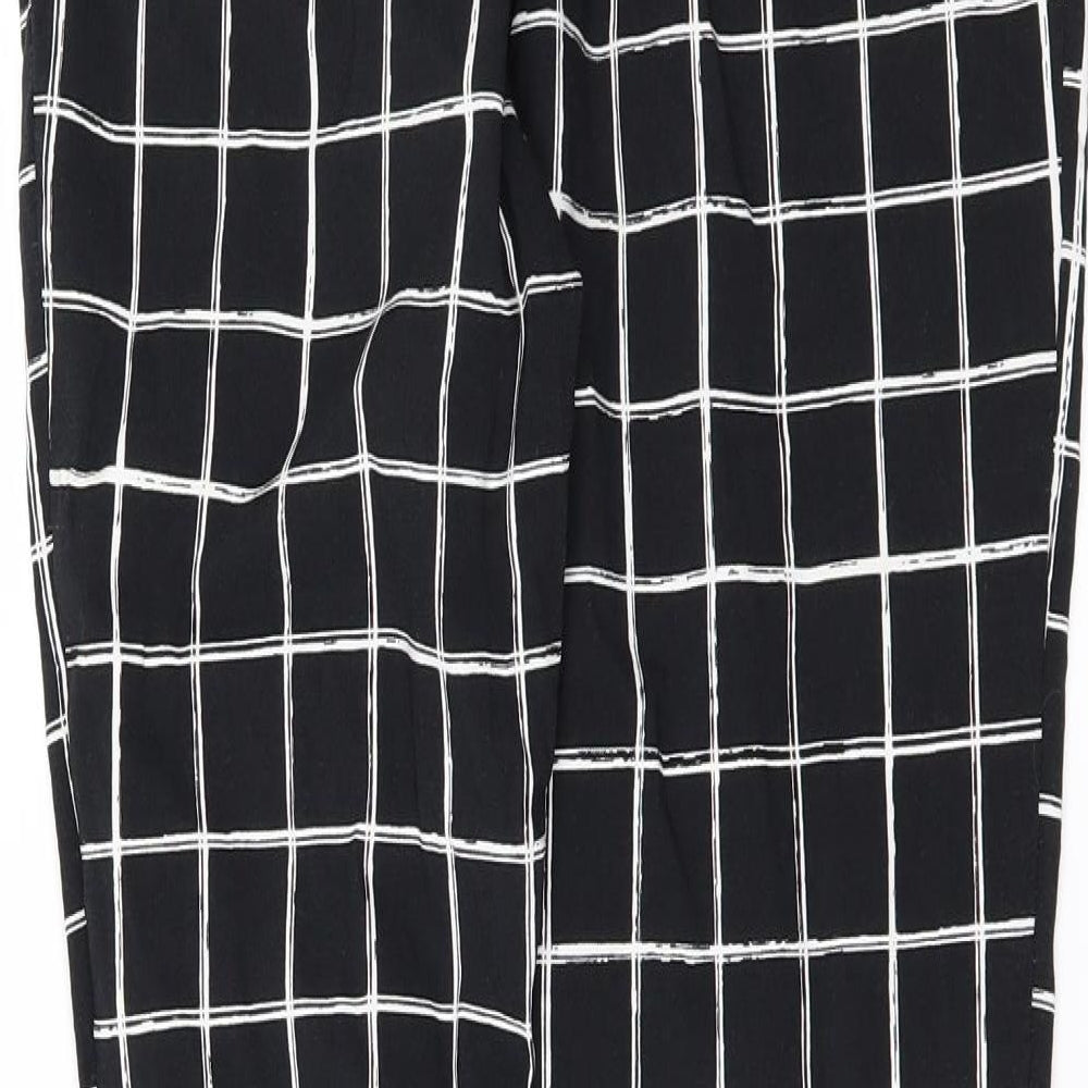 Primark Womens Black Check  Trousers  Size 12 L29 in