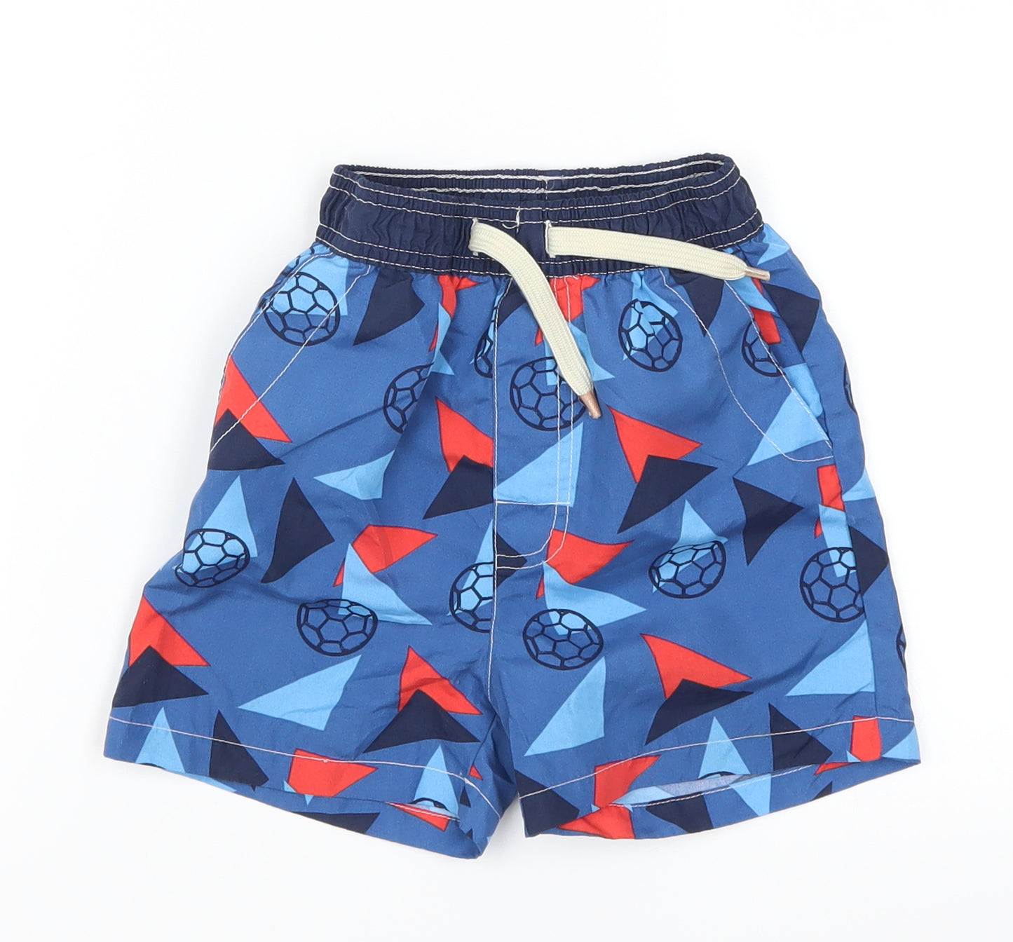 Nutmeg Boys Blue Geometric  Bermuda Shorts Size 2-3 Years - Football