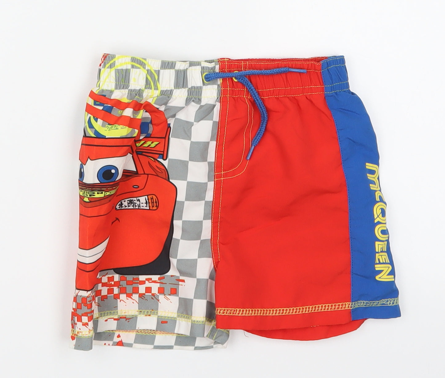 F&F Boys Red Geometric  Bermuda Shorts Size 2-3 Years - Lightning McQueen