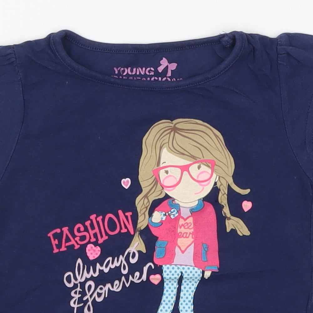 Young Dimension Girls Blue   Basic T-Shirt Size 4-5 Years  - Fashion Always Forever
