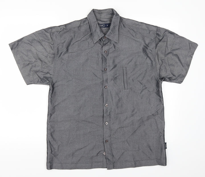 Easy Mens Grey Button-Up Size S