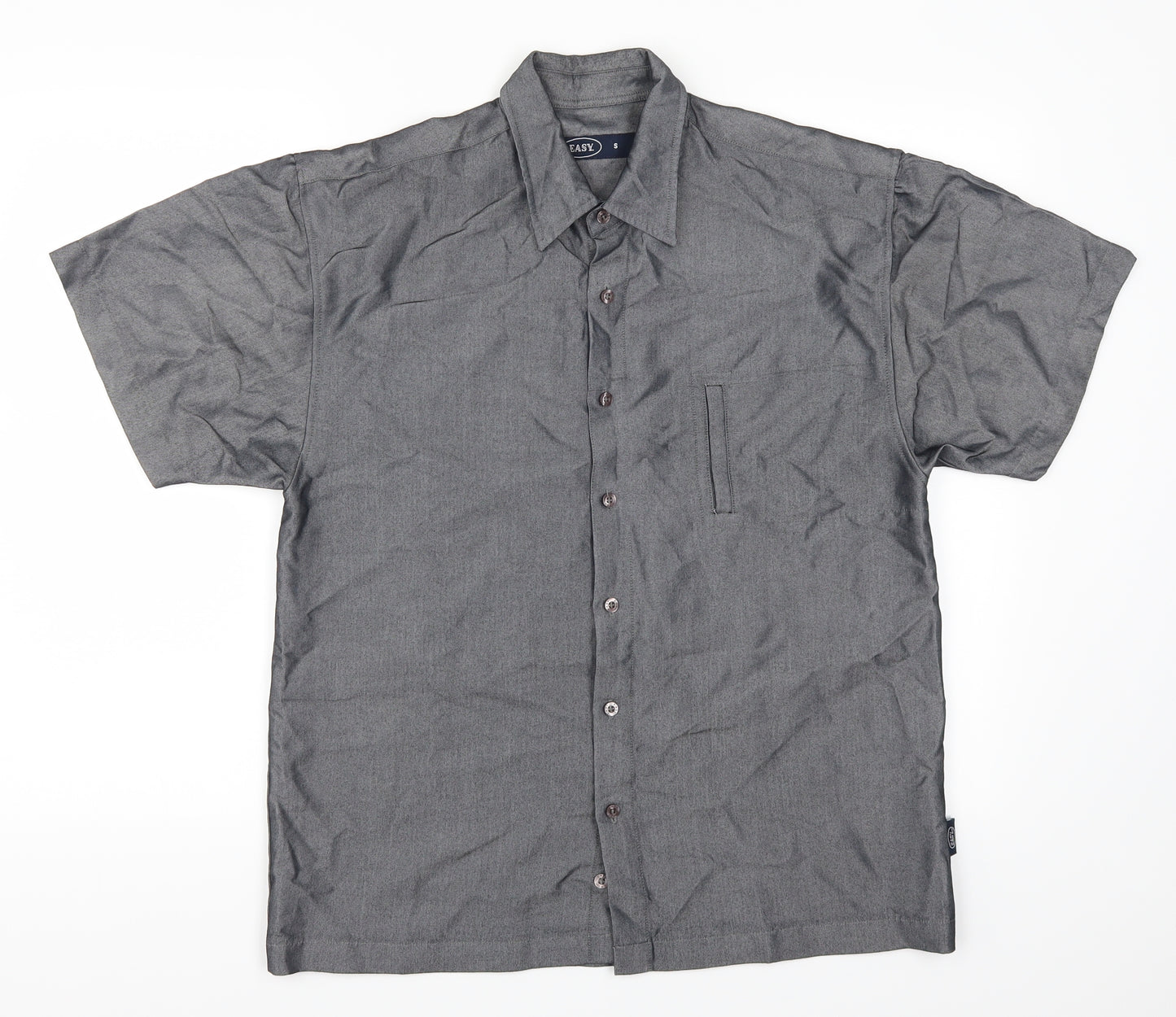 Easy Mens Grey    Button-Up Size S