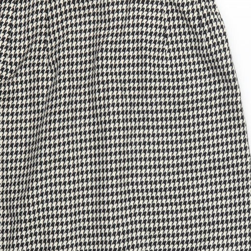 Preworn Womens Grey Houndstooth  Straight & Pencil Skirt Size 28 in  - Black and White