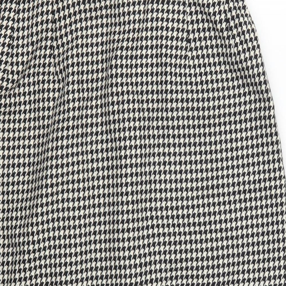 Preworn Womens Grey Houndstooth  Straight & Pencil Skirt Size 28 in  - Black and White