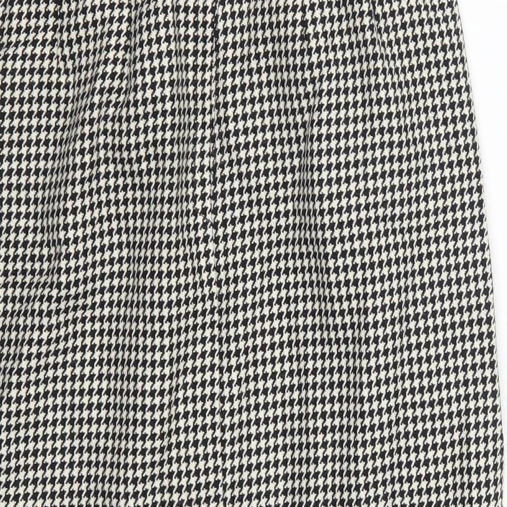 Preworn Womens Grey Houndstooth  Straight & Pencil Skirt Size 28 in  - Black and White