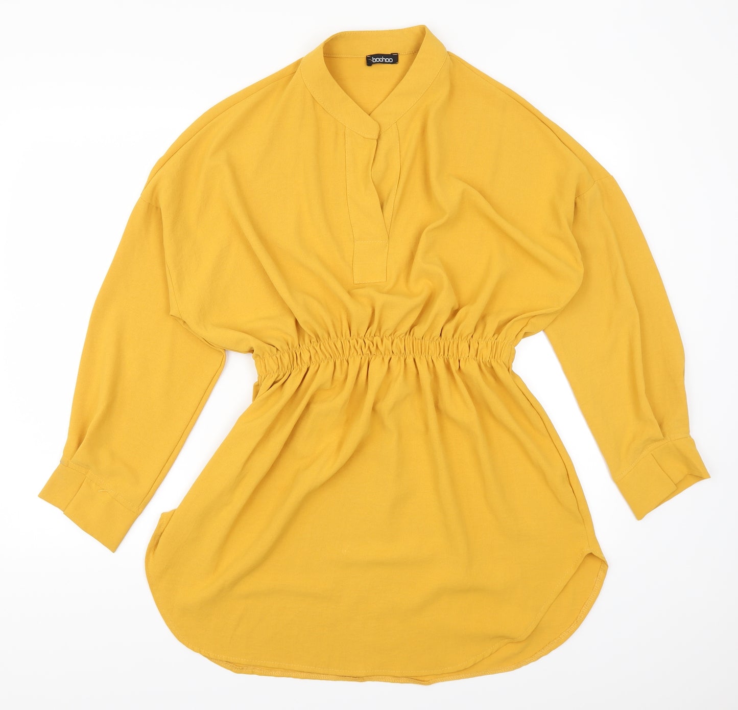 Boohoo Womens Yellow   Shirt Dress  Size 8