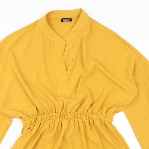 Boohoo Womens Yellow   Shirt Dress  Size 8