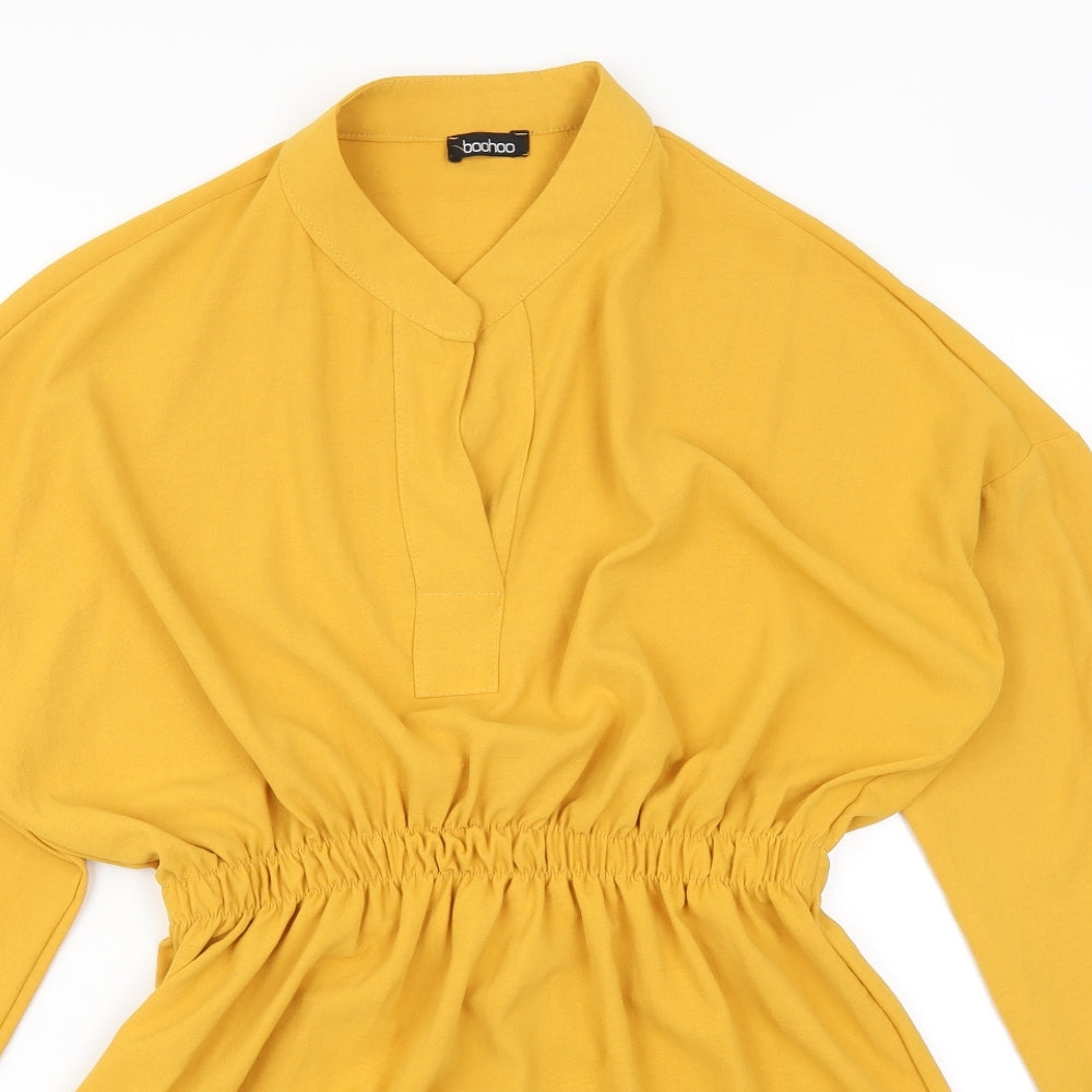Boohoo Womens Yellow   Shirt Dress  Size 8