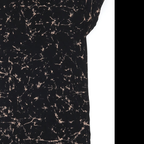 River Island Womens Black Geometric  Slip Dress  Size 10  - Marble Effect