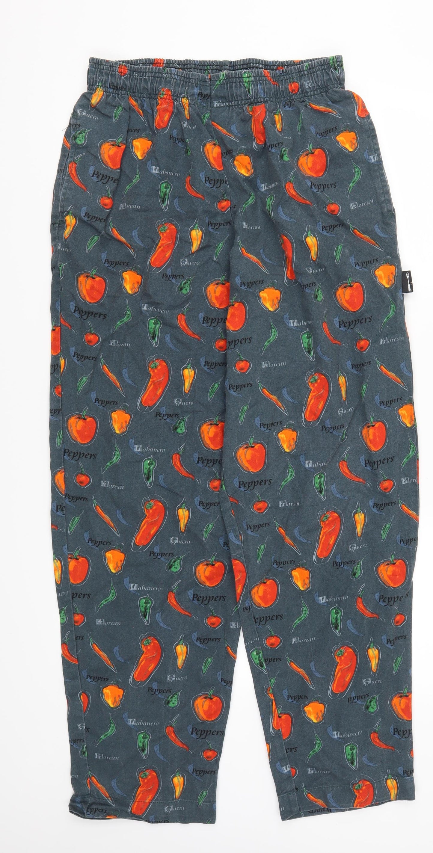Chef Works Mens Grey Geometric  Trousers  Size S L30 in - Chilli Pepper Print