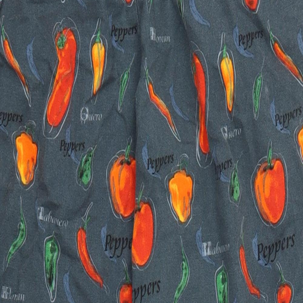 Chef Works Mens Grey Geometric  Trousers  Size S L30 in - Chilli Pepper Print
