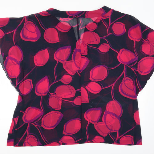 George Womens Pink Geometric  Basic Blouse Size 22