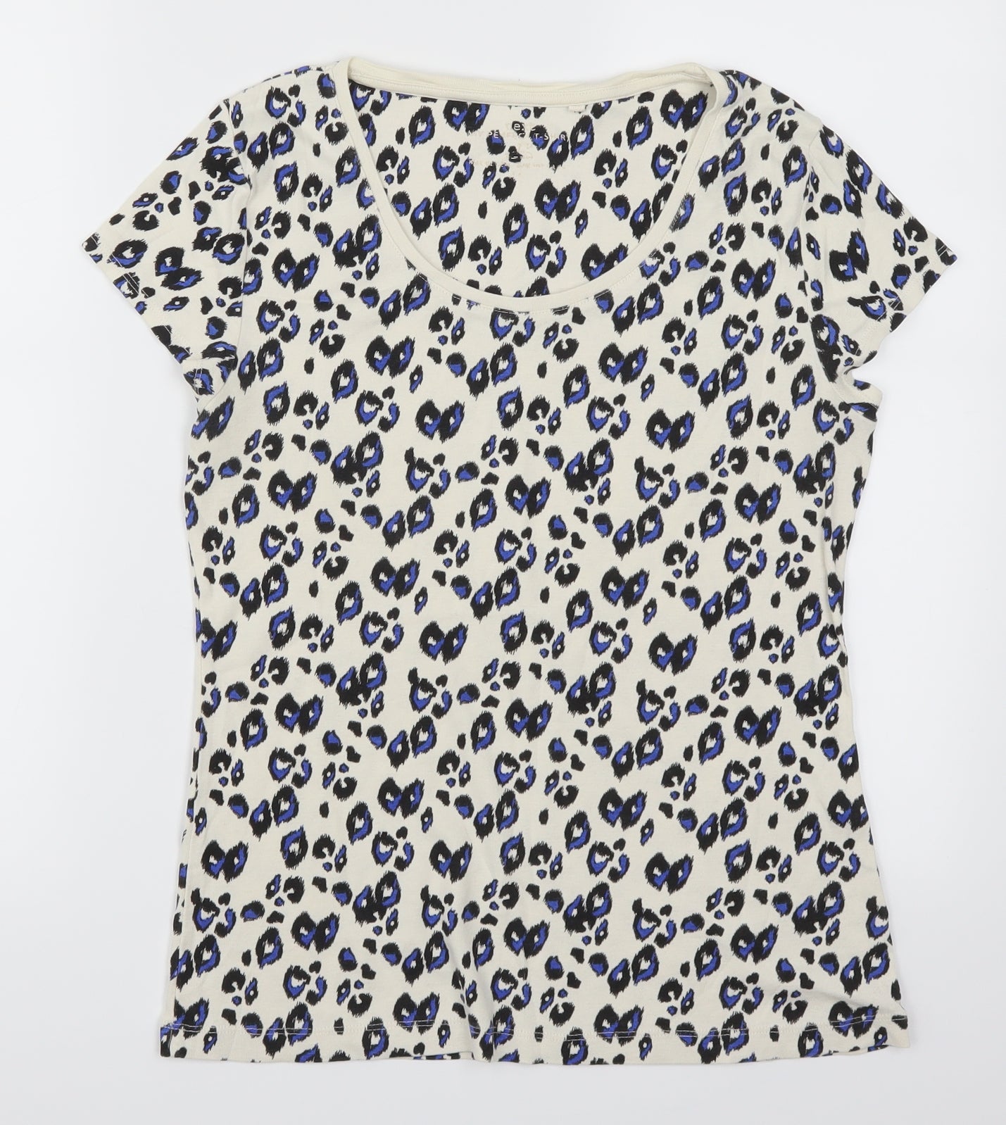 NEXT Womens Beige Animal Print  Basic T-Shirt Size 16  - Blue Cheetah Print