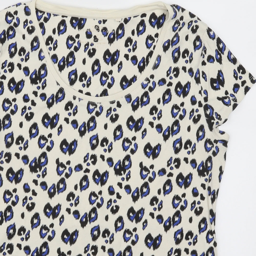 NEXT Womens Beige Animal Print  Basic T-Shirt Size 16  - Blue Cheetah Print