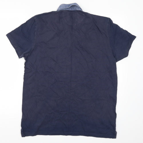 NEXT Mens Blue Geometric   Polo Size L