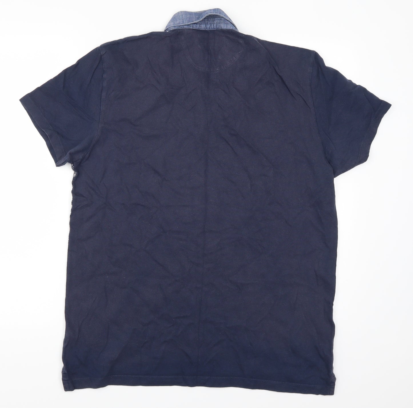 NEXT Mens Blue Geometric   Polo Size L