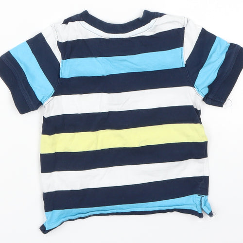 George Boys Blue Striped  Basic T-Shirt Size 9-12 Months  - Rugby
