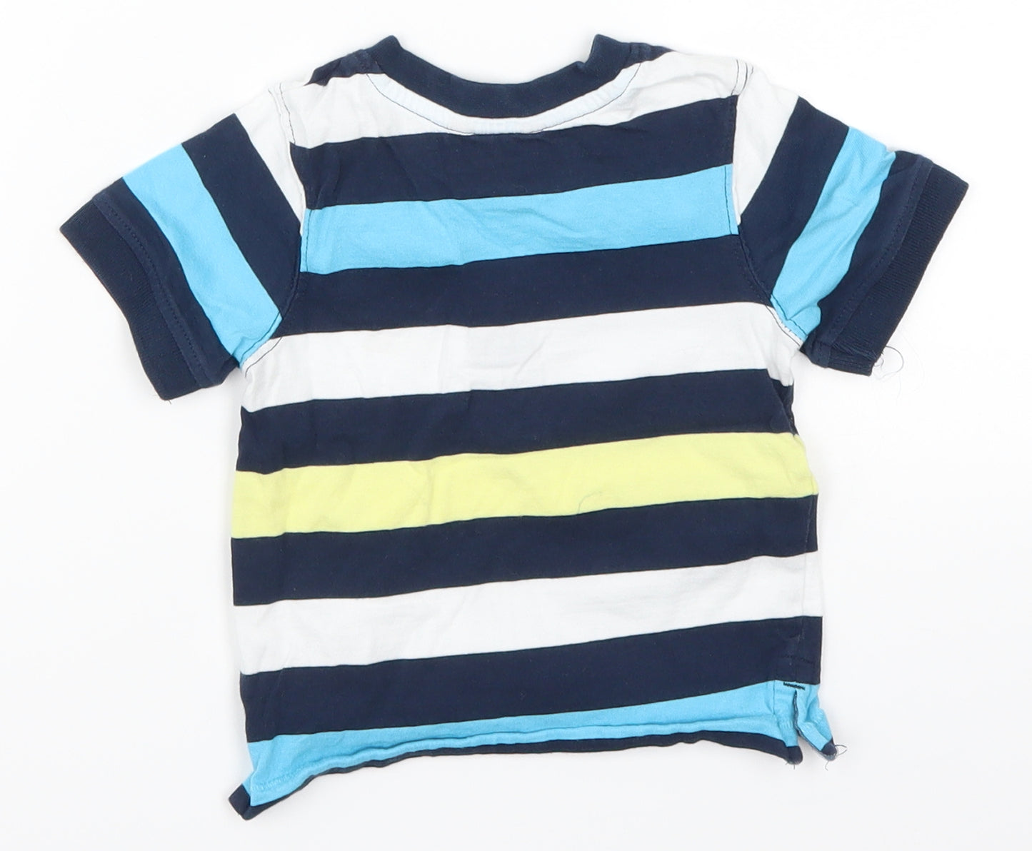 George Boys Blue Striped  Basic T-Shirt Size 9-12 Months  - Rugby