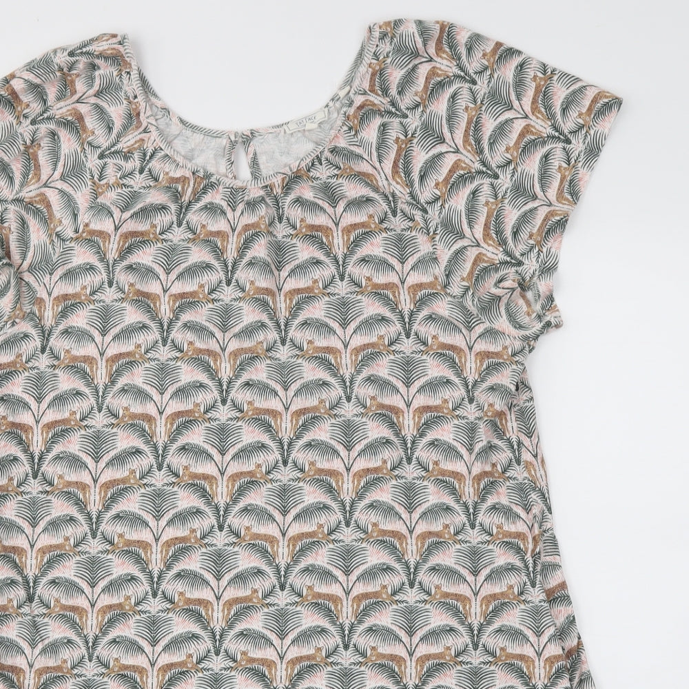 Fat Face Womens Green Floral  Fit & Flare  Size 16