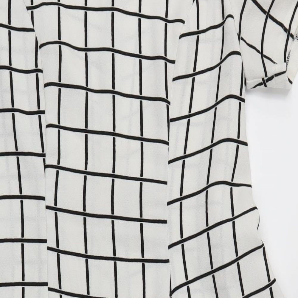 COLLECTION  Womens White Check  Fit & Flare  Size 8
