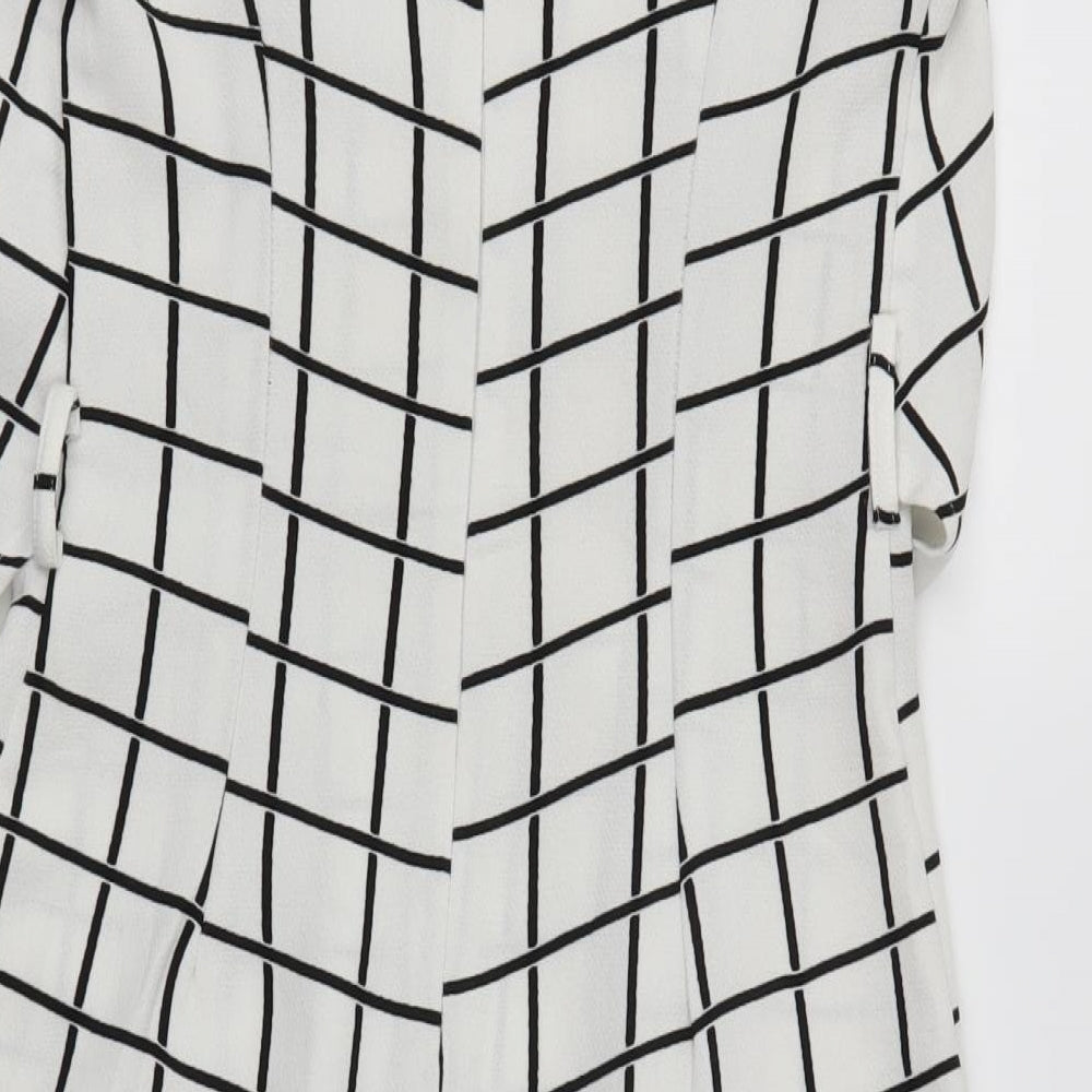 COLLECTION  Womens White Check  Fit & Flare  Size 8