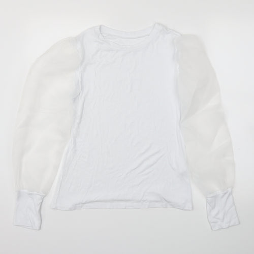 Preworn Womens White   Basic T-Shirt Size L